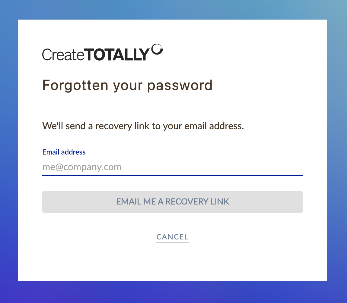 Forgotten Passwords Password Reset Createtotally